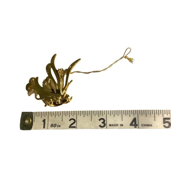 Vintage Camerlane Collection Christmas Dove Ornament 24K Gold Finish 2" - Picture 4 of 4